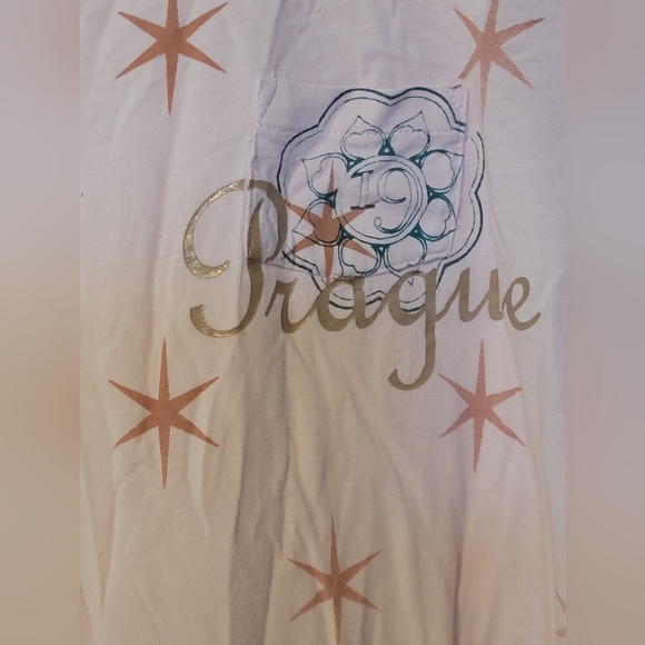 Old Navy 100% Cotton Prague Pink Short Sleeve Tee with Star Pattern Size XL - Picture 2 of 6